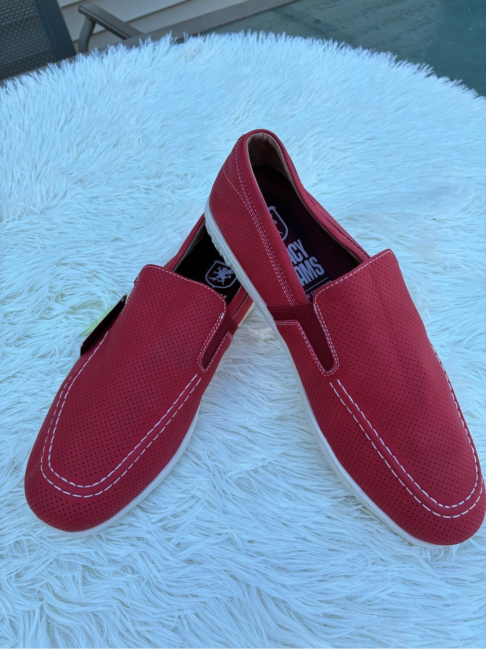 Red Slip-On Perforated Men’s Loafers 
Stacy Adams shoes size 8M
